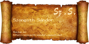Szongoth Sándor névjegykártya